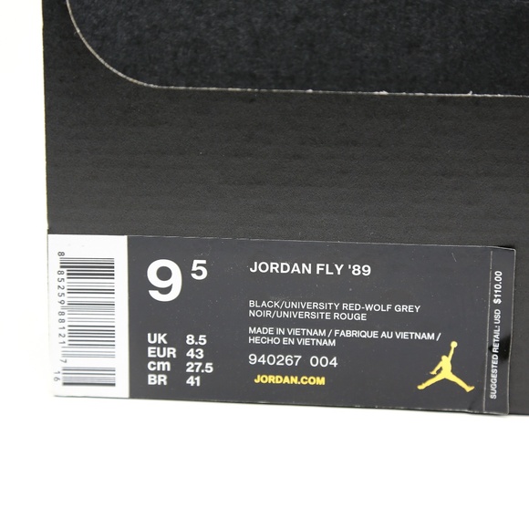 Air Jordan Fly 89 Black Red Grey 9.5 Trainer Train - Picture 8 of 8